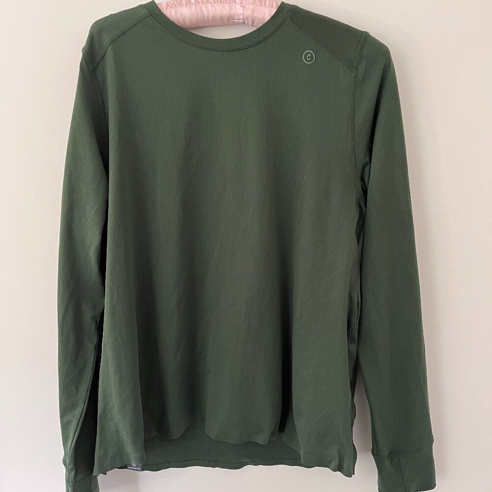 Ciele Womens Mesh Long-Sleeve Running Shirt, Size Large, Green